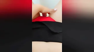 Young stepsister masturbates her wet pussy flip red panties when home alone - LuxuryOrgasm