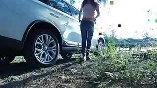 Piss Stop - Urgent Outdoor Roadside Pee and Cock Sucking by Asian Generalized Tina round Erotic Jeans